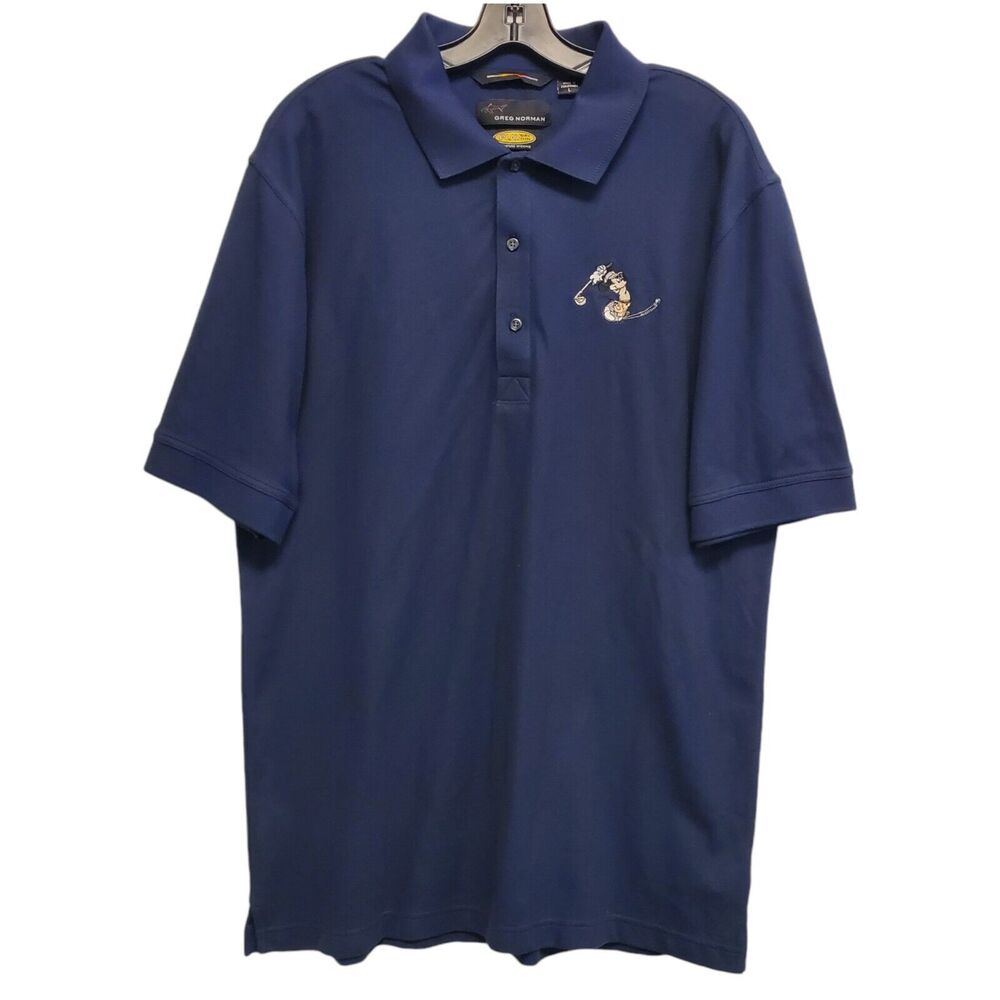 GREG NORMAN Polo Shirt Mens Large Blue MICKEY MOUSE Athleisure Golf Disney